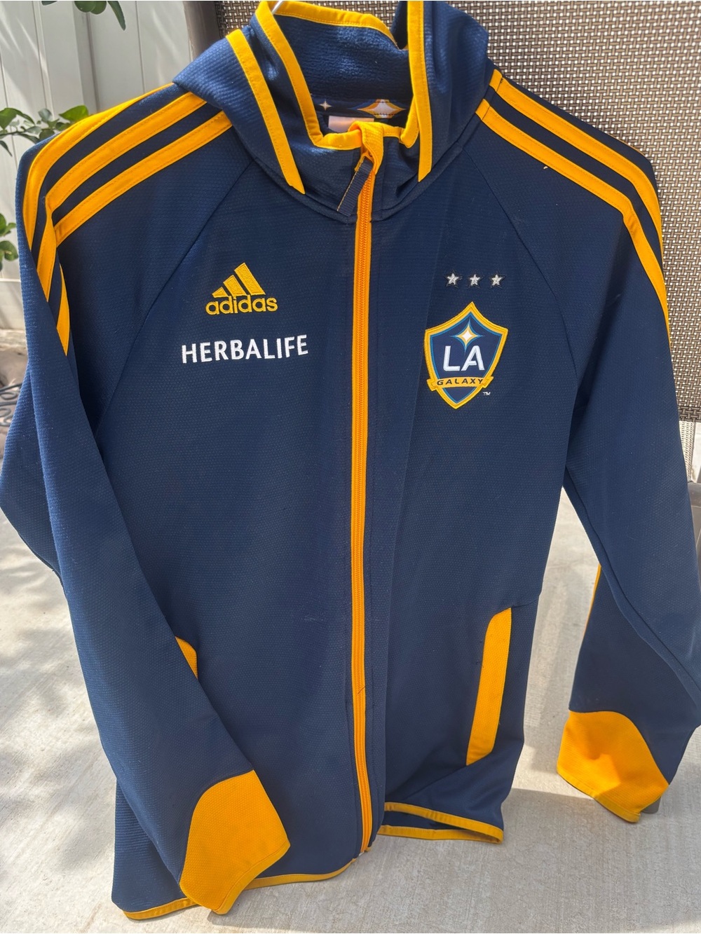 adidas Kids Navy and Yellow LA Galaxy Track Jacket